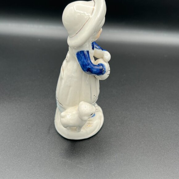 Vintage 1960s Mary Had A Little Lamb Bisque Figurine - Picture 4 of 7